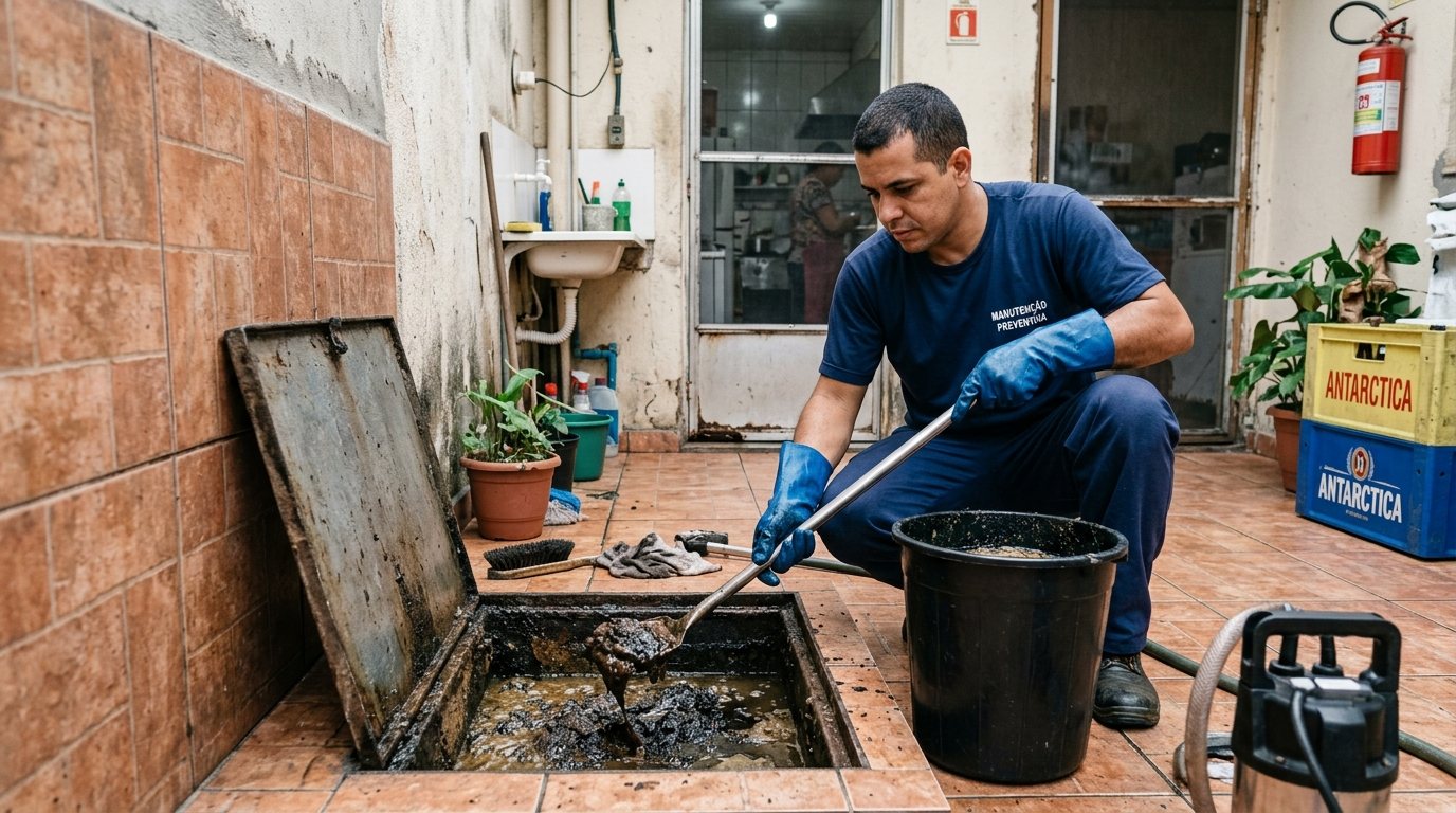 Limpeza de Caixa de Gordura com Equipe em Volta Redonda‑RJ
